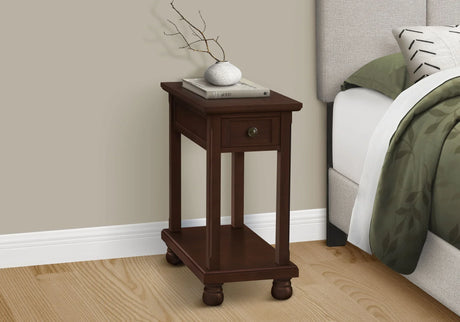 Accent End Table, Storage Drawer, Traditional - Espresso - Furniture Home Direct