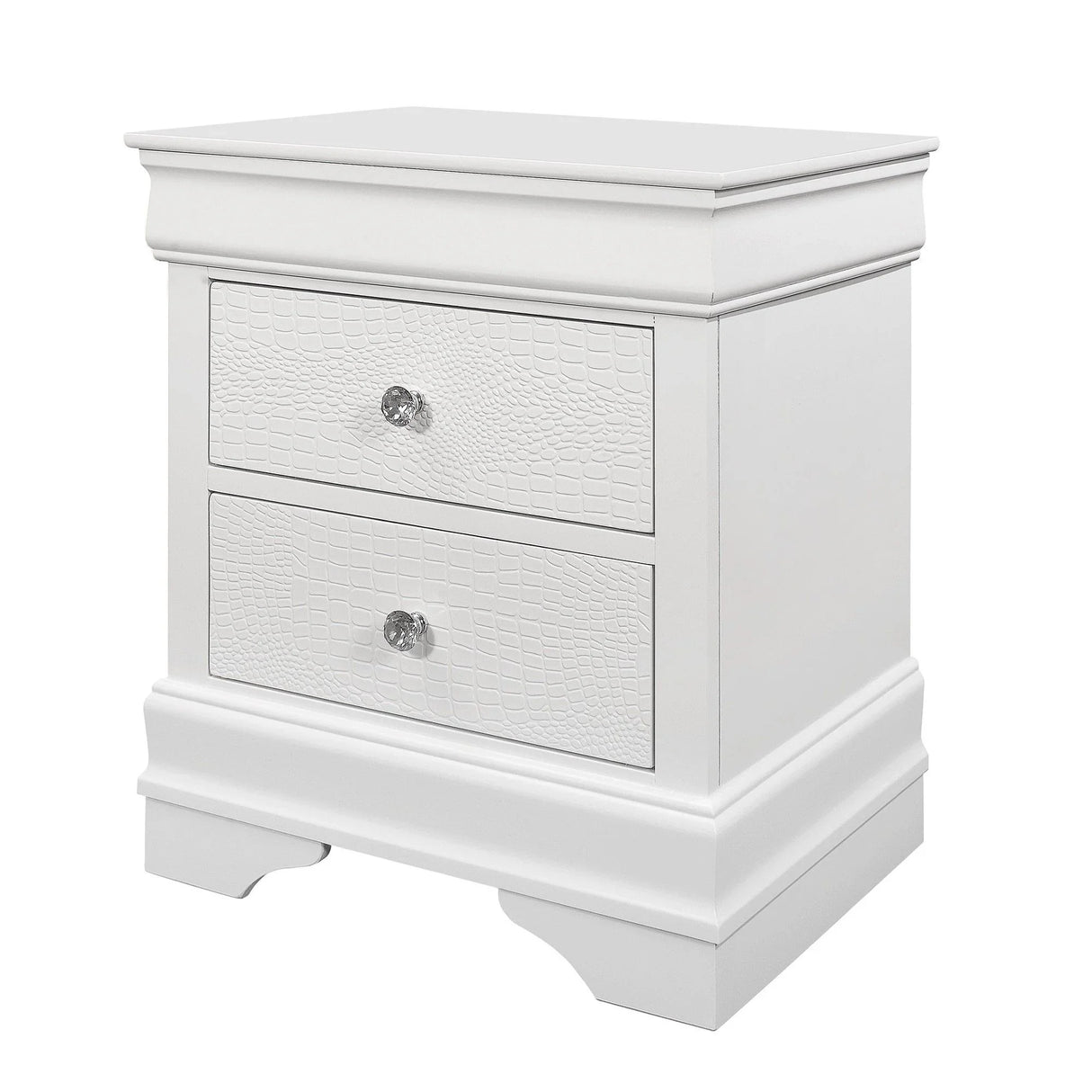 Shaker - Crocodile Metallic Nightstand - Furniture Home Direct