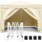 10'X10' Folding Canopy With 4 Removable Sidewalls Outdoor Event Shelter UPF 50+ Gazebo Portable Tents For Parties Beach Camping Wedding Ez Pop Up Canopy 4 Pieces Weight Bag + Carry Bag - Furniture Home Direct