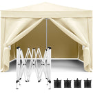 10'X10' Folding Canopy With 4 Removable Sidewalls Outdoor Event Shelter UPF 50+ Gazebo Portable Tents For Parties Beach Camping Wedding Ez Pop Up Canopy 4 Pieces Weight Bag + Carry Bag - Furniture Home Direct