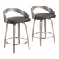 Grotto - Contemporary Fixed Height Counter Stool & Swivel With Round Footrest (Set of 2) - Furniture Home Direct