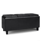 Avalon - Tray Storage Ottoman With Lift Up Lids - Midnight Black - Furniture Home Direct