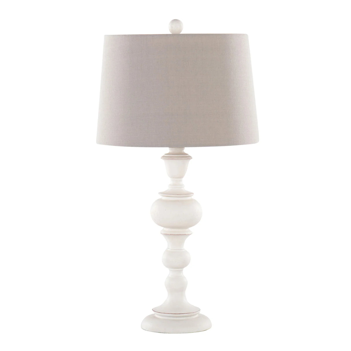 Morocco - Farmhouse Poly Table Lamp (Set of 2) - Distressed Off White / Soft Gray - Furniture Home Direct
