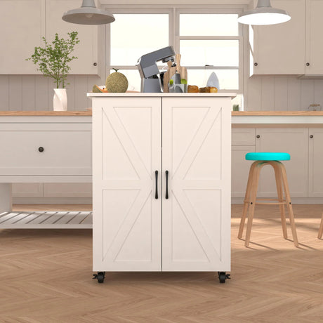 Exquisite Craftsmanship Rice Door Storage Cabinet, Large Capacity - White - Furniture Home Direct