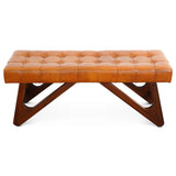 Mia - Bench With Buttons - Brown / Rustic - Furniture Home Direct