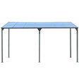 Outdoor Wall Mounted Gazebo With Sloped Roof Design, Uv Protection, And Durable Iron Frame - Gray - Furniture Home Direct
