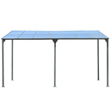 Outdoor Wall Mounted Gazebo With Sloped Roof Design, Uv Protection, And Durable Iron Frame - Gray - Furniture Home Direct
