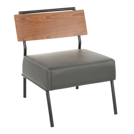 Fiji - Contemporary Chair - Gray / Walnut - Furniture Home Direct