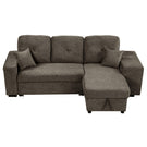 Reversible Sleeper Sectional Sofa Bed With Side Shelf And 2 Stools, Pull-Out L-Shaped Sofa Bed, Corner Sofa-Bed With Storage Chaise Left / Right Hande For Living Room - Furniture Home Direct