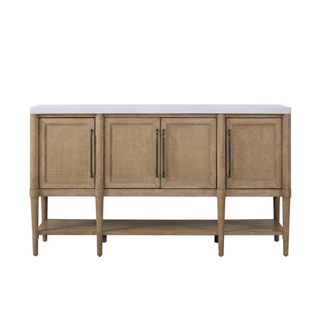 Cement Topped Server With Cane Insets - Sand - Furniture Home Direct