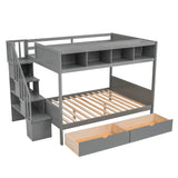 Bunk Bed With Shelfs, Storage Staircase And 2 Drawers - Furniture Home Direct