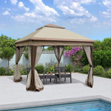 Outdoor Pop Up Gazebo Canopy With 2 Tier Soft Top And Removable Zipper Netting - Furniture Home Direct