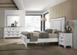 Bedroom Set Queen Bed Dresser Mirror Beveled White - Furniture Home Direct