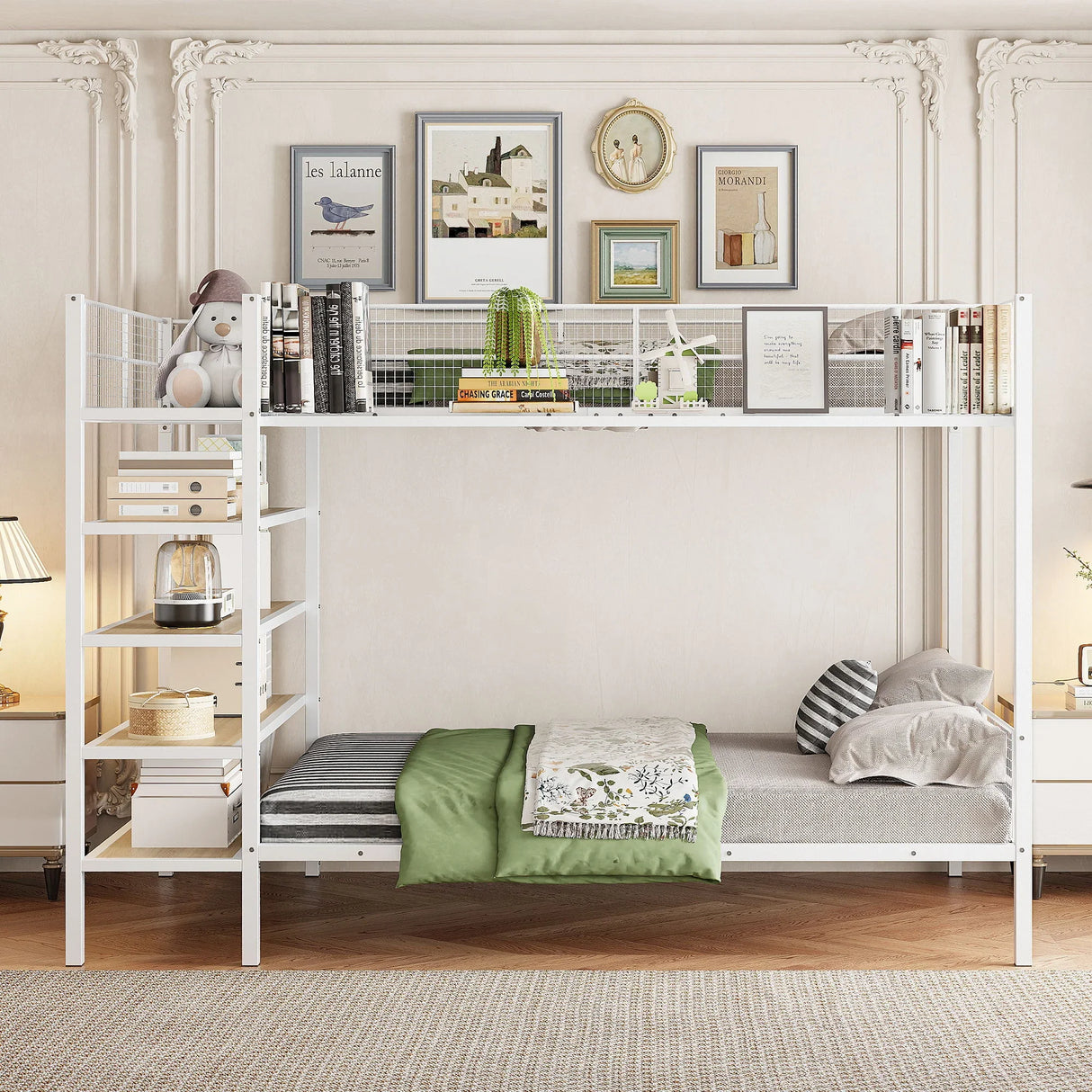 Bunk Bed With 5 Tier Shelves - Furniture Home Direct