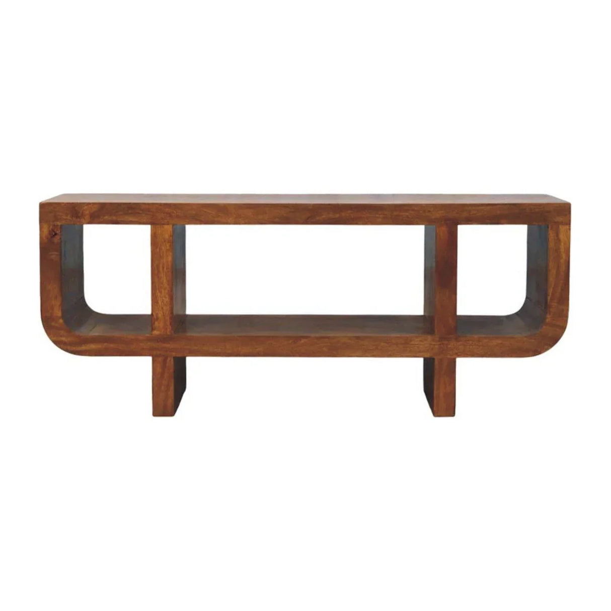 Orion - Curved Media Unit - Brown - Furniture Home Direct