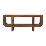Orion - Curved Media Unit - Brown - Furniture Home Direct