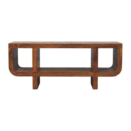 Orion - Curved Media Unit - Brown - Furniture Home Direct