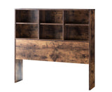 Bookcase Headboard 6 Shelves 3 Shelves Adjustable Top Panel Rounded Corners - Furniture Home Direct
