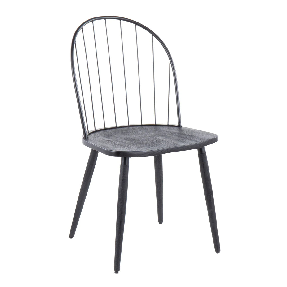 Riley - Industrial High Back Armless Chair (Set of 2) - Black - Furniture Home Direct