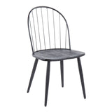 Riley - Industrial High Back Armless Chair (Set of 2) - Black - Furniture Home Direct