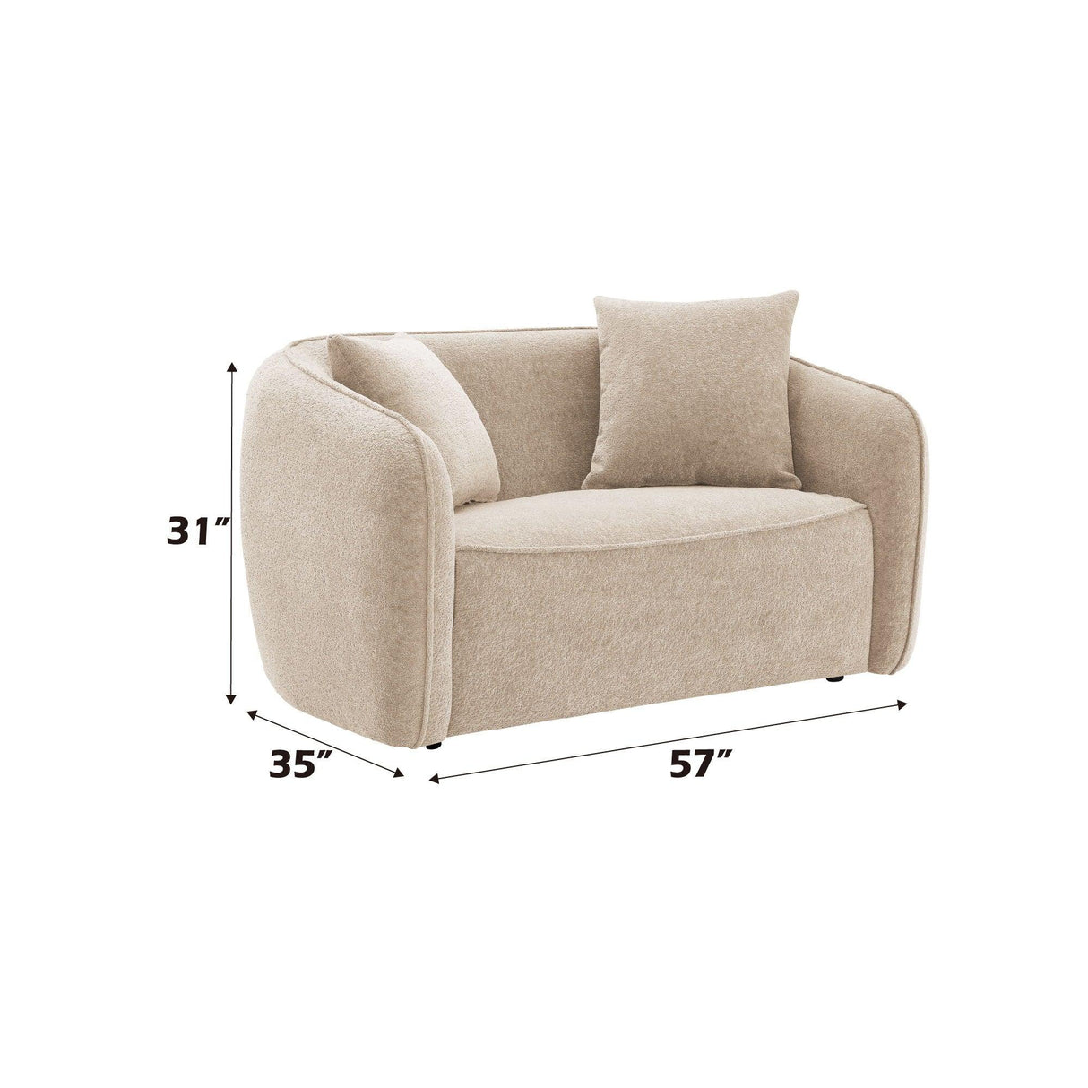 Keith - Chenille Loveseat With 2 Matching Color Toss Pillows - Furniture Home Direct