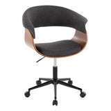 Vintage Mod - Mid-Century Modern Office Chair - Charcoal - Furniture Home Direct