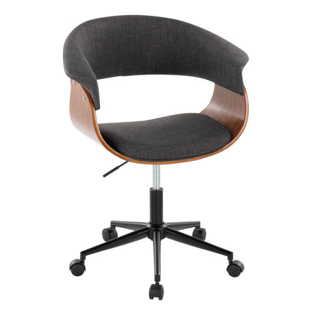 Vintage Mod - Mid-Century Modern Office Chair - Charcoal - Furniture Home Direct