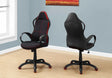 Office Chair, Gaming, Adjustable Height, Swivel, Ergonomic, Armrests, And Red, Contemporary & Modern - Black - Furniture Home Direct