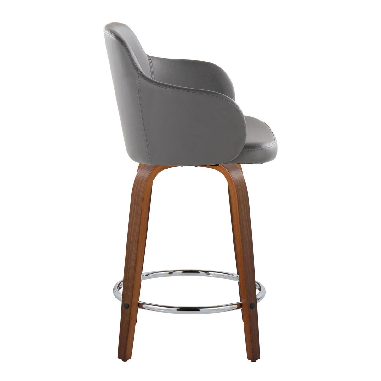 Boyne - Contemporary Fixed Height Counter Stool With Swivel With Round Footrest (Set of 2) - Furniture Home Direct