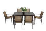 7 Piece Patio Dining Set -Brown - Furniture Home Direct