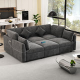 Sectional Sofa Modular U-Shaped With Ottoman & USB Ports - Furniture Home Direct