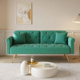 Luxurious Velvet Sofa Bed With Nail Head Trim And Matching Pillow - Furniture Home Direct