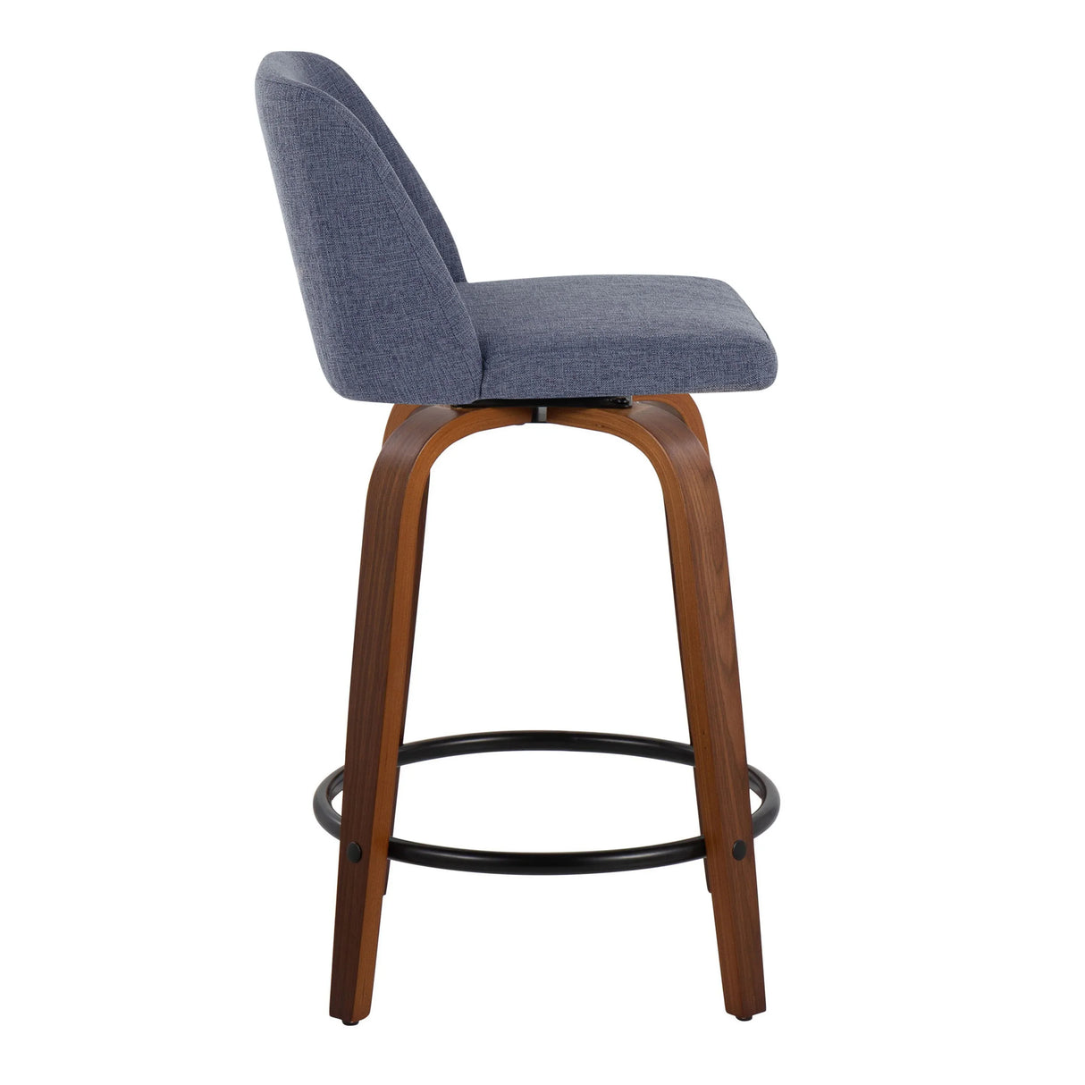 Toriano - Mid Century Modern, Fixed Height Counter Stool & Swivel And Round Footrest (Set of 2) - Furniture Home Direct