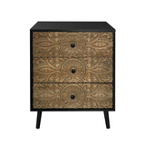 3 Drawer Cabinet, Suitable For Bedroom - Black - Furniture Home Direct