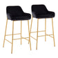 Daniella - Contemporary / Glam Fixed Height Bar Stool (Set of 2) - Furniture Home Direct
