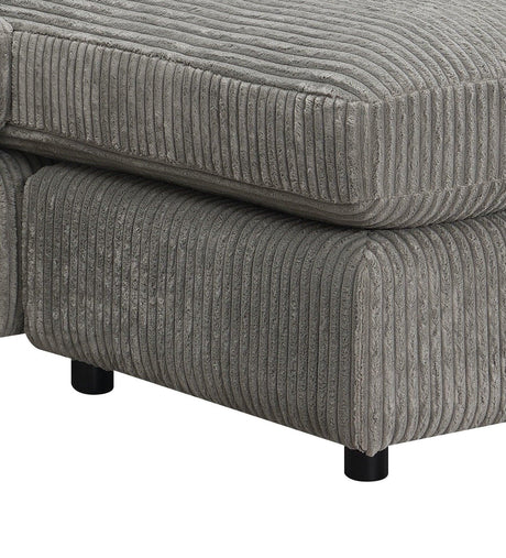 Tavia - Reversible Sectional Sofa With 6 Pillows - Gray - Furniture Home Direct