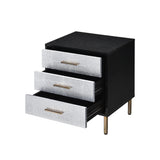 Myles - Nightstand - Black / Gold / Silver - Furniture Home Direct