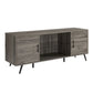 Mid-Century Modern 2 Door TV Stand With Glass Shelf - Furniture Home Direct