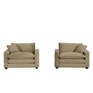 Modern Classic Corduroy Fabric Single Chair Deep Seat Sofa With Pillow - Furniture Home Direct