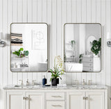 Wall Mirror Rectangular Mirror Metal Framed Mirror Vanity Mirror Dressing Mirror, For Bathroom, Living Room, Bedroom - Furniture Home Direct