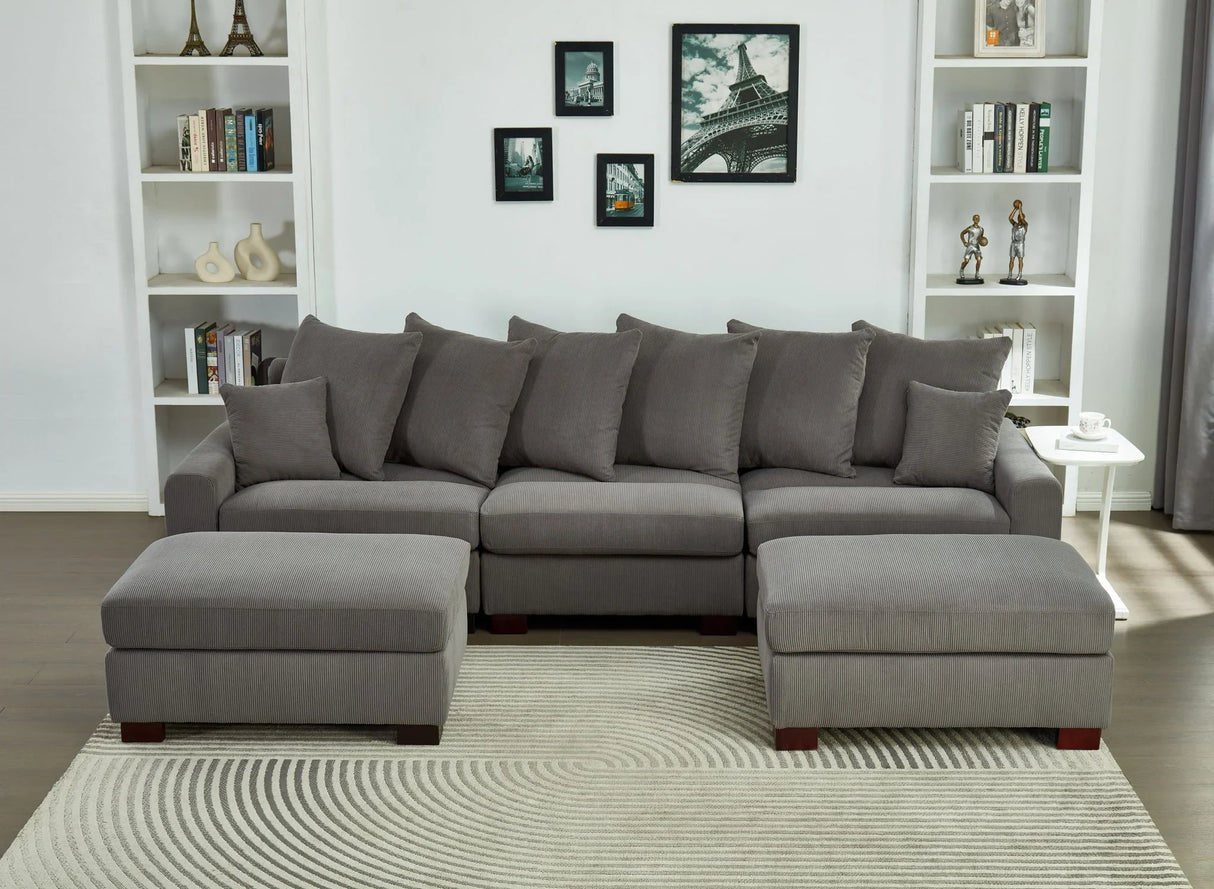 5 Seater Oversized Convertible L & U Shaped Couch - Furniture Home Direct