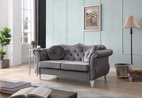 Stylish Flared Arm Loveseat - Furniture Home Direct
