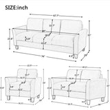 3 PC Living Room Set With Sofa, Love Seat and Chair - Furniture Home Direct