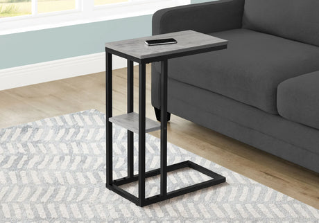 Accent Table, C - Shaped, Marble Look Contemporary & Modern Convenient Design - Furniture Home Direct