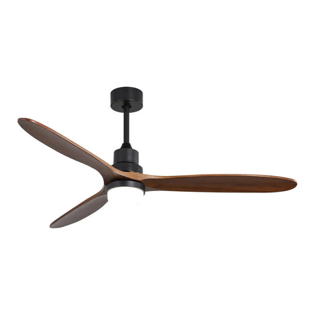 Ceiling Fan With Lights 3 Solid Wood Fan Blade Noiseless Reversible Motor Remote Control - Black - Furniture Home Direct