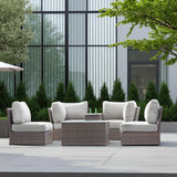 Comfortable Modern Patio Rattan Sectional Set With Cushions - Furniture Home Direct