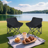 2 Pieces Outdoor Camping Chairs Folding / Portable, Comfortable Seating, Durable Steel Fram - Furniture Home Direct
