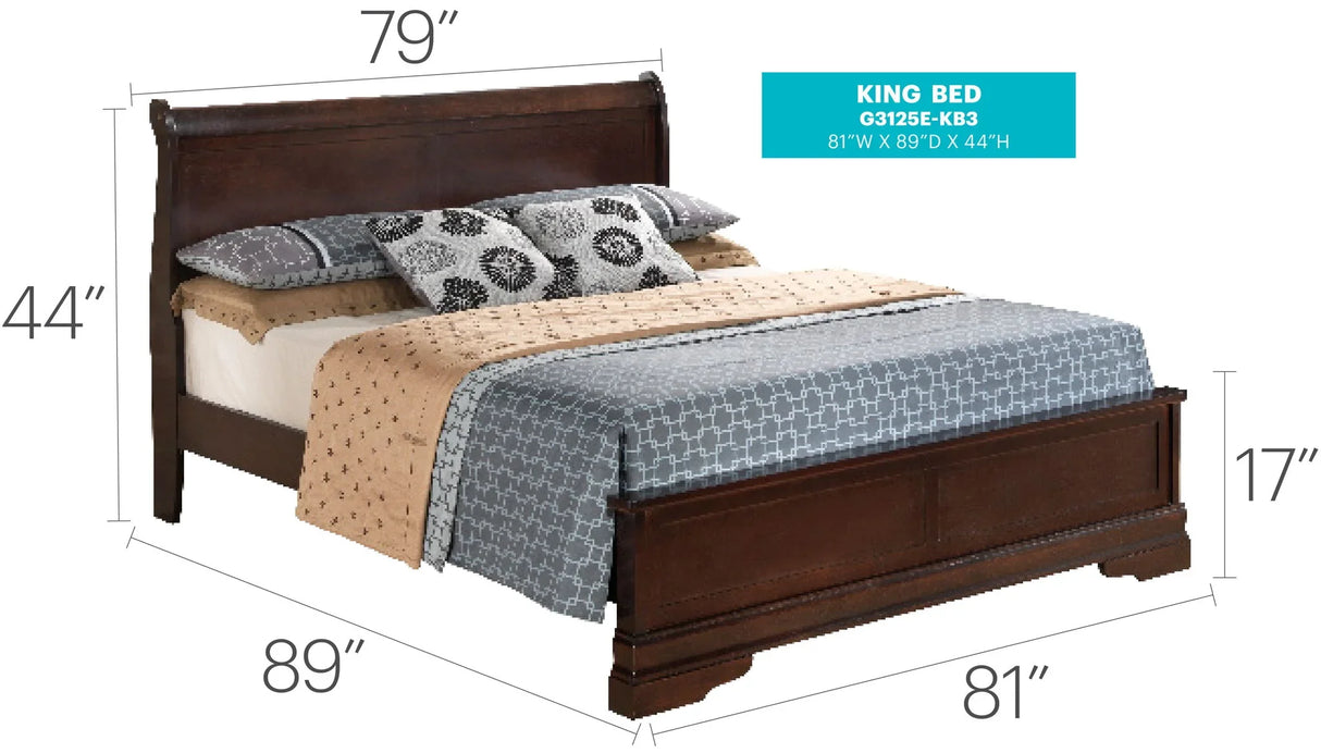 Sleigh Bed With Low Footboard - Furniture Home Direct