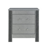 Lorenzo - Nightstand With Hidden Compartment And Handles - Silver - Furniture Home Direct