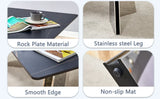 Dining Set Faux Marble Table With Black Chairs Silver - Furniture Home Direct